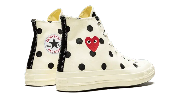 Converse Chuck Taylor All-Star 70s Hi Comme des Garçons PLAY Polka Dot White - 157251C