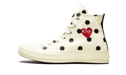 Converse Chuck Taylor All-Star 70s Hi Comme des Garçons PLAY Polka Dot White - 157251C