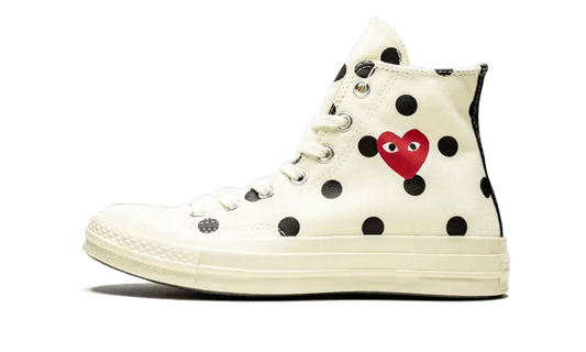 Converse Chuck Taylor All-Star 70s Hi Comme des Garçons PLAY Polka Dot White - 157251C