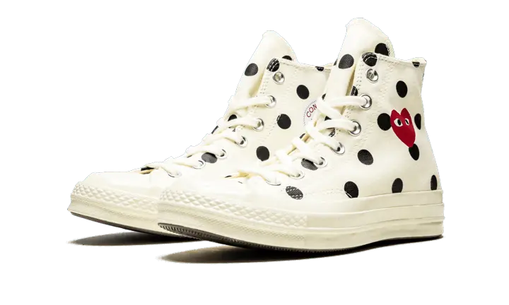 Chuck Taylor All Star 70s Hi Comme des Gar ons PLAY Polka Dot White