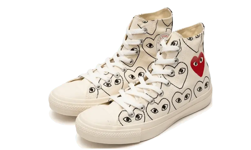 Converse Chuck Taylor All-Star 70s Hi Comme des Garçons Play All-Over Natural