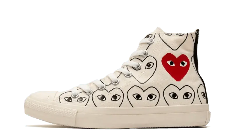 Converse Chuck Taylor All-Star 70s Hi Comme des Garçons Play All-Over Natural