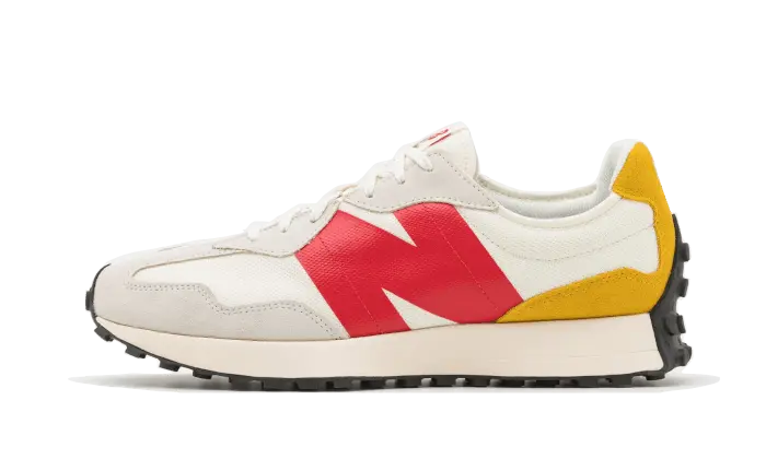 New Balance 327 Cream Yellow Red