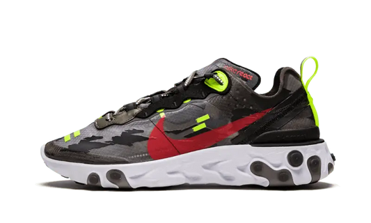 Nike React Element 87 Medium Olive Volt Crimson Tiger Camo - CJ4988-200