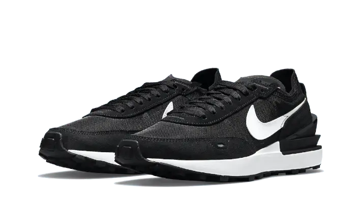 Nike Waffle One Black White Swoosh - DC2533-001